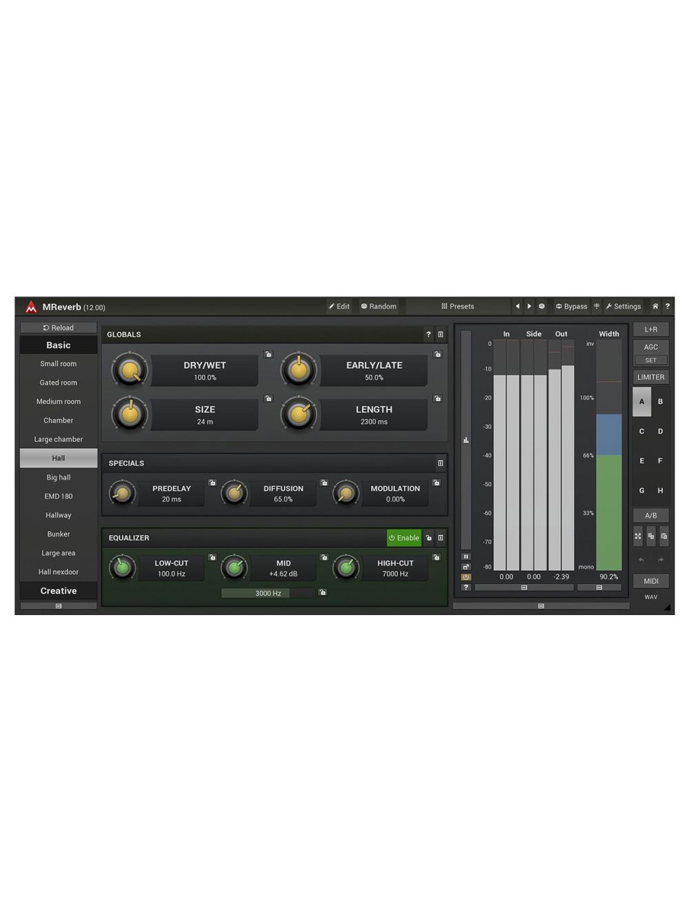 Melda MReverb with Spatial Positioning System