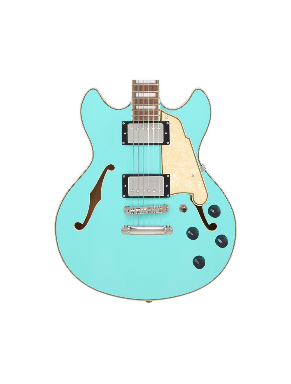 D'Angelico Premier Mini DC Semi-Hollow Guitar - Surf Green - Open Box