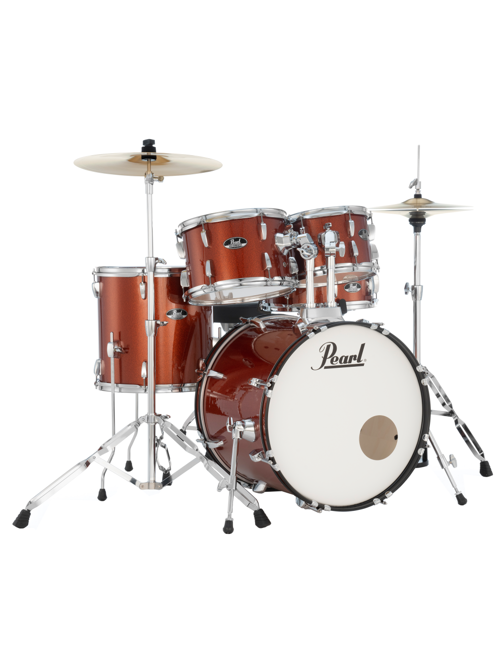 Pearl Roadshow 5-Piece Complete Drum Set w/20"x16" Kick - Burnt Orange Sparkle