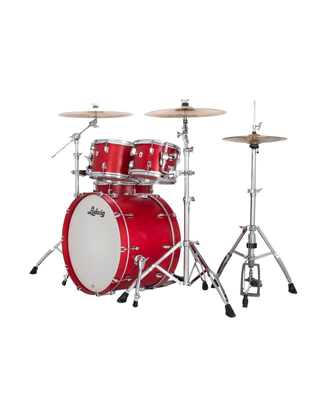 Ludwig Neusonic Mod 4-pc Shell Pack w/ 22" Kick - Diablo Red Stain