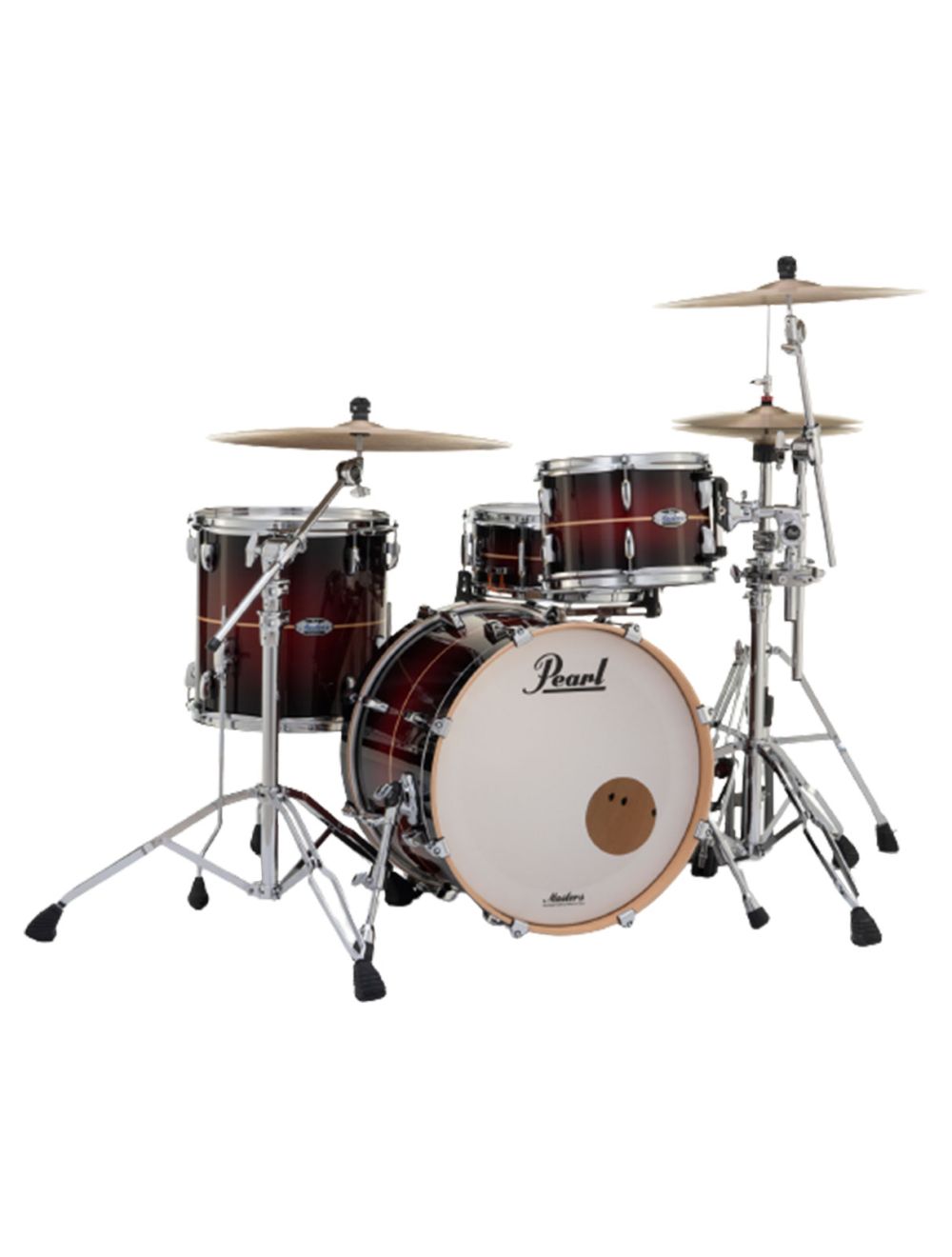 Pearl Masters Maple Complete 3-pc. Shell Pack - Natural Banded Redburst