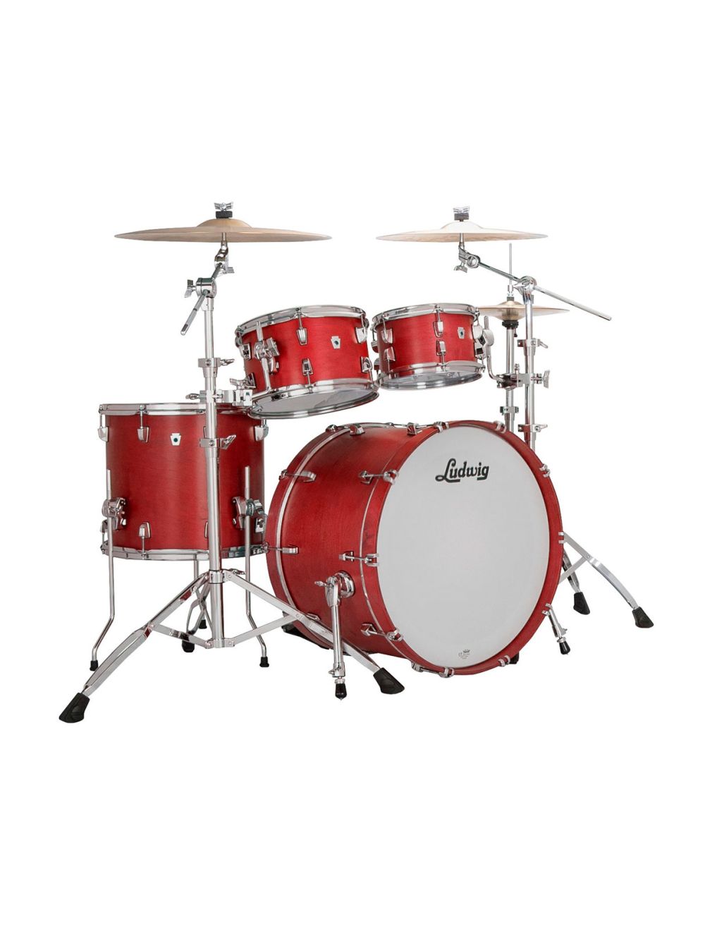 Ludwig Neusonic Rapid Mod 4-pc Shell Pack w/ 22" Kick - Diablo Red Stain