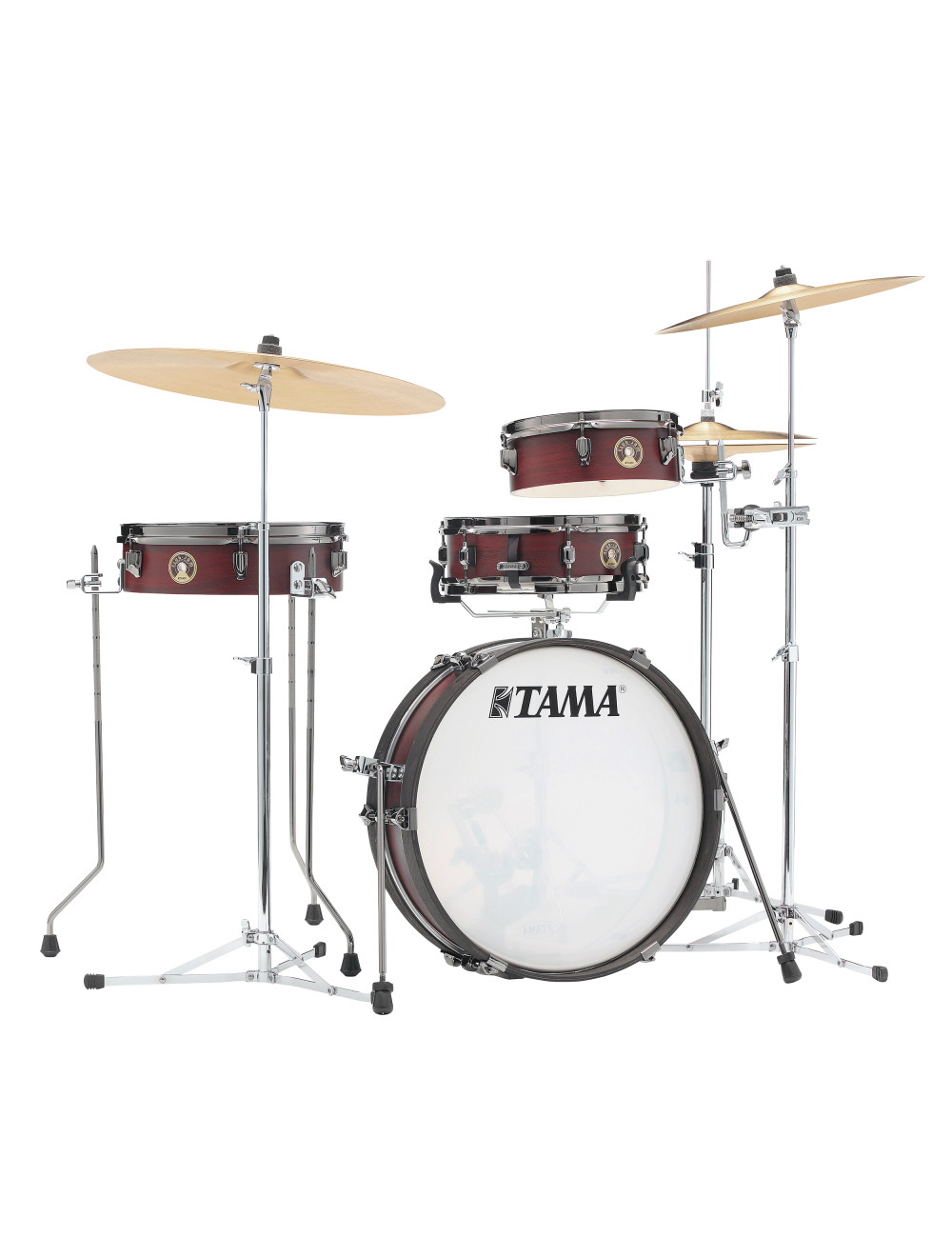 Tama Club-JAM Pancake 4-piece Shell Pack w/18" Kick - Burgundy Walnut Wrap