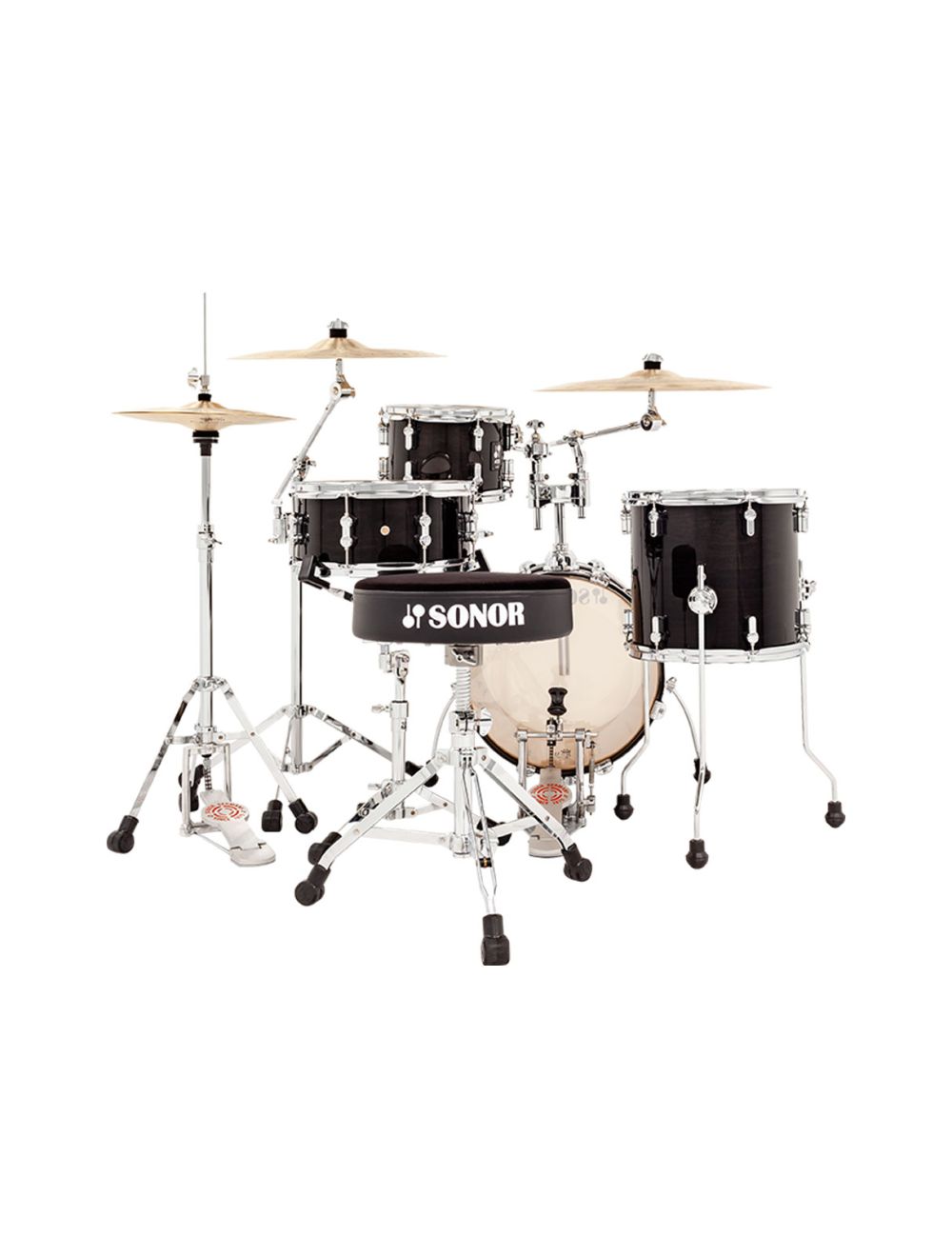 Sonor AQ2 Maple Safari 4-pc Shell Pack w/ 16" Kick - Transparent Black - Open Box