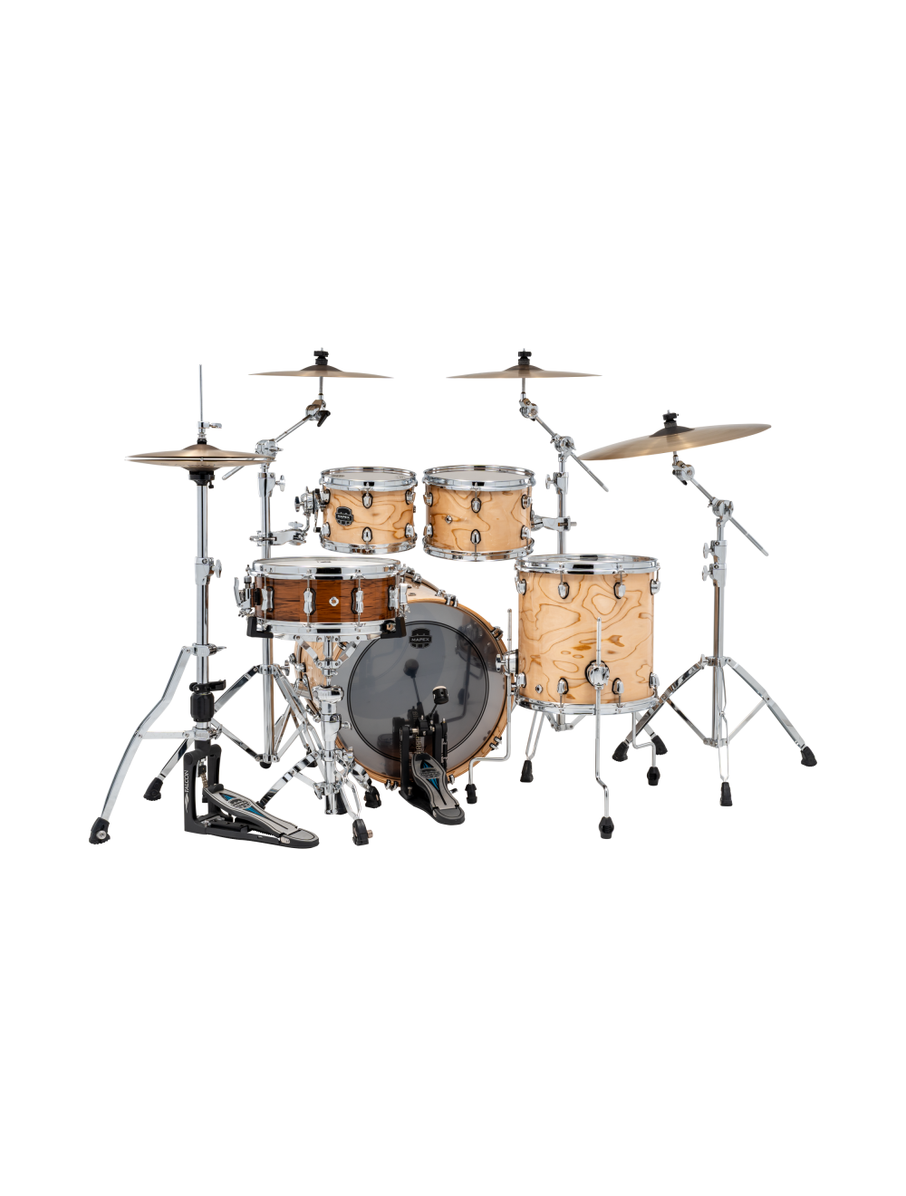 Mapex Saturn VI Fusion 4-Piece Shell Pack w/20" Kick - Exotic Natural Burl