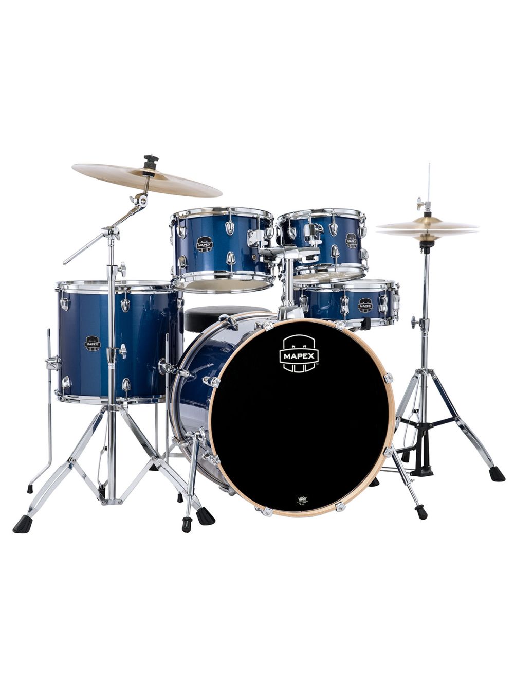 Mapex Venus 5 Piece Rock Complete Drum Set - Blue Sky Sparkle