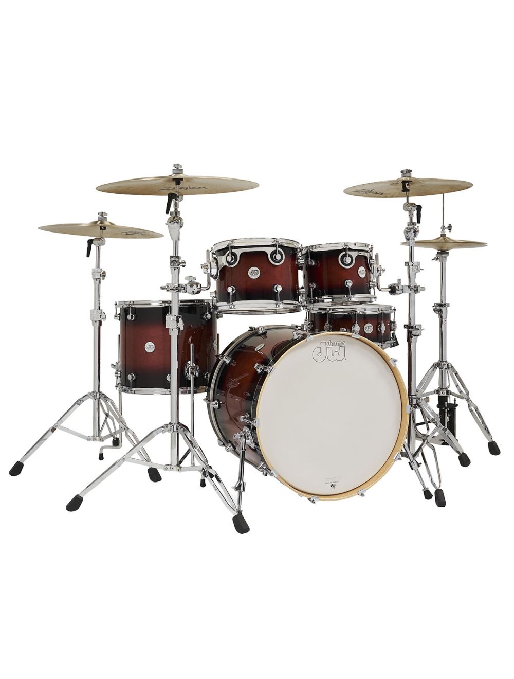 DW Design Series 4-Piece Maple Shell Pack Tobacco Burst w/ 22" Kick