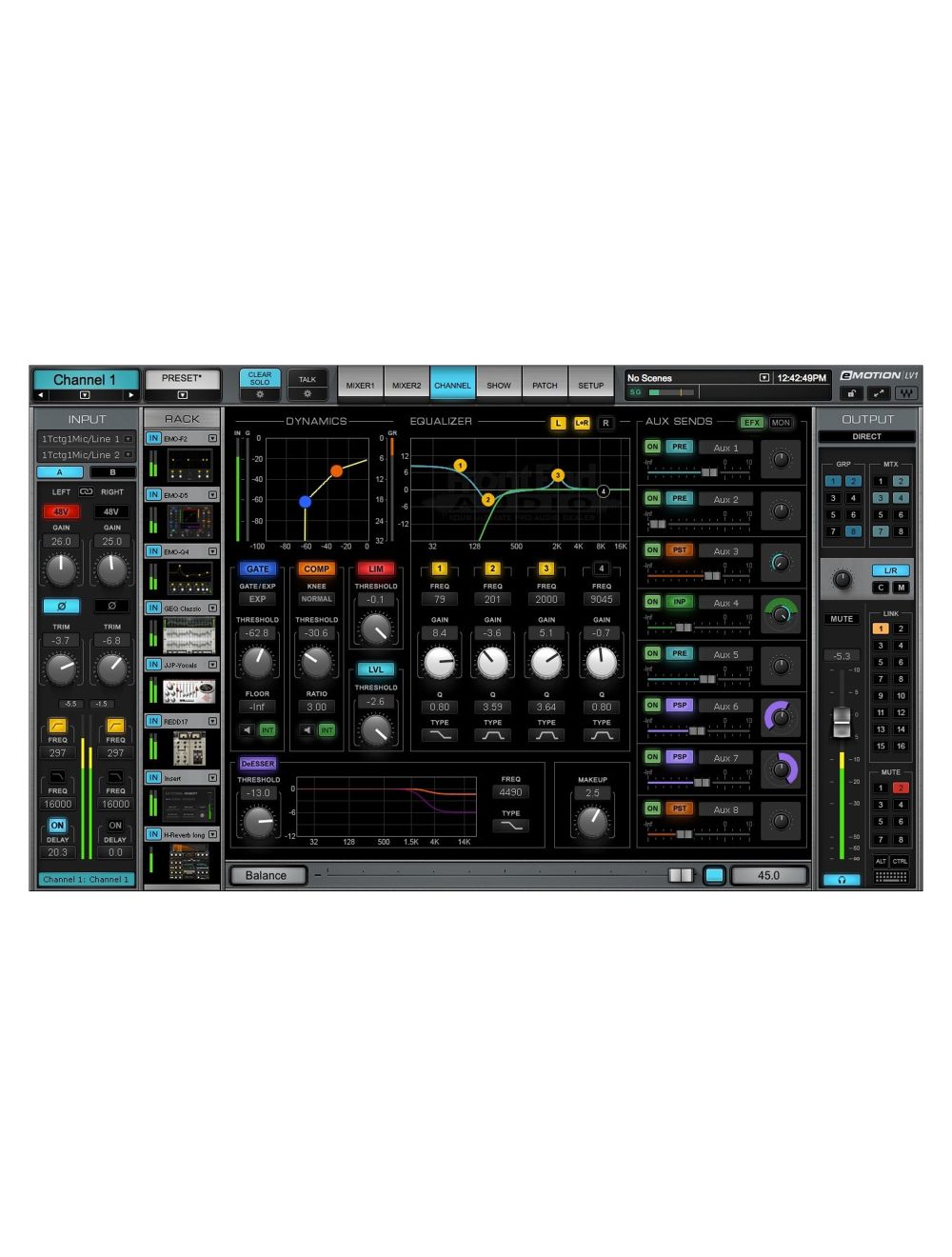 Waves eMotion LV1 Live Mixer–16 St Channel