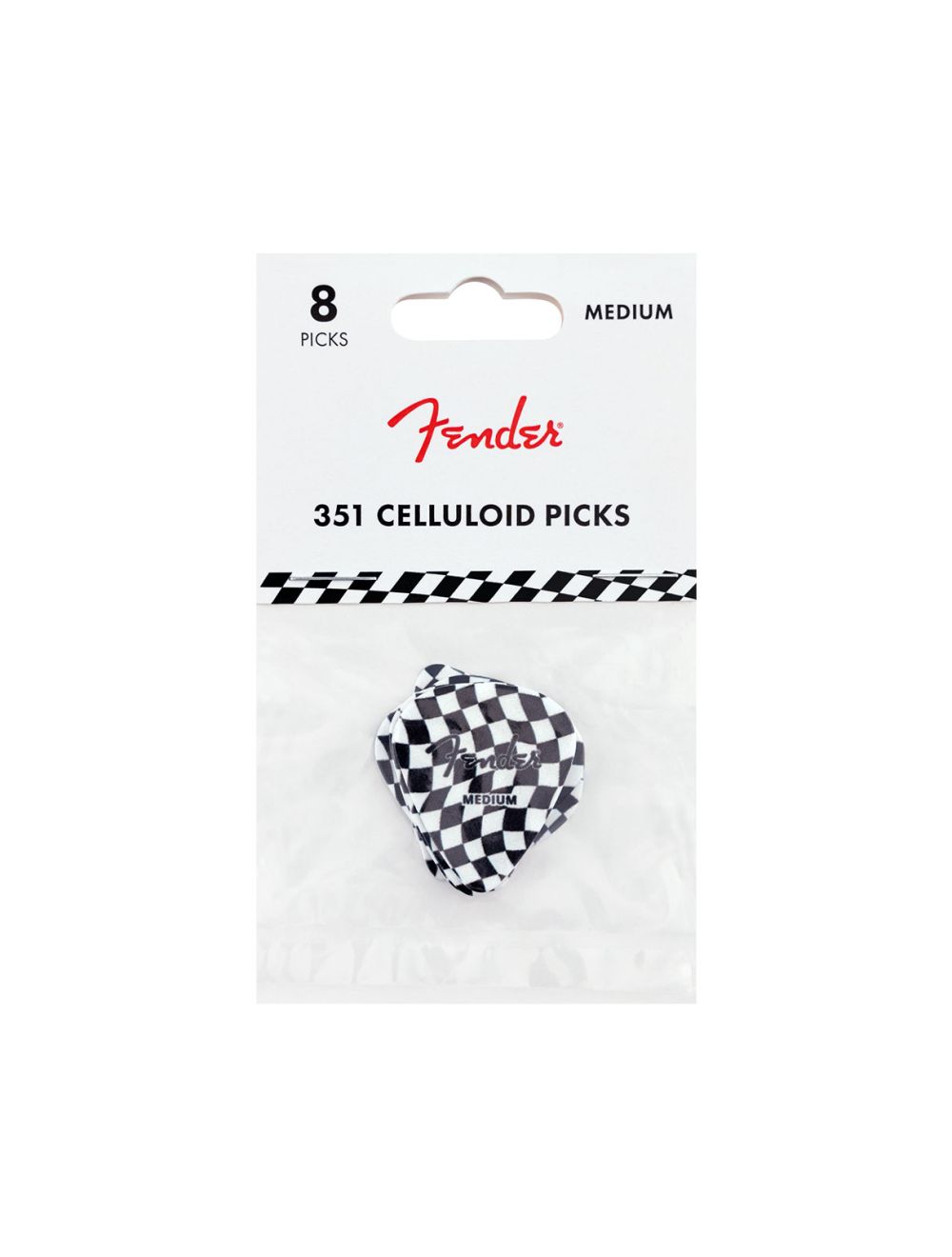 Fender 351 Celluloid Picks - Checkerboard (8-Pack)