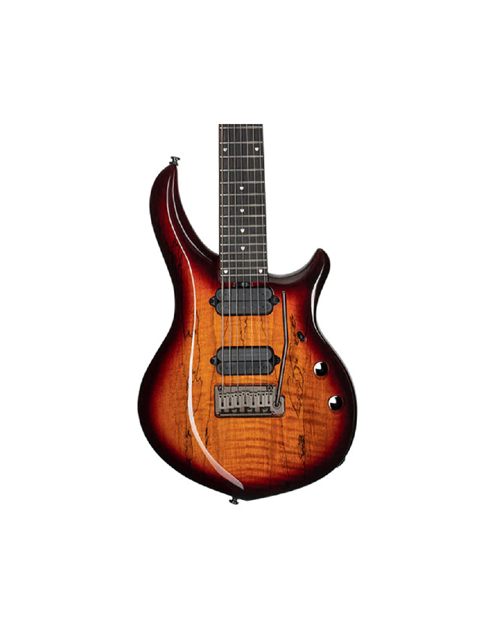 Sterling by Music Man MAJ270X Majesty 7 - Spalted Maple Blood Orange Burst