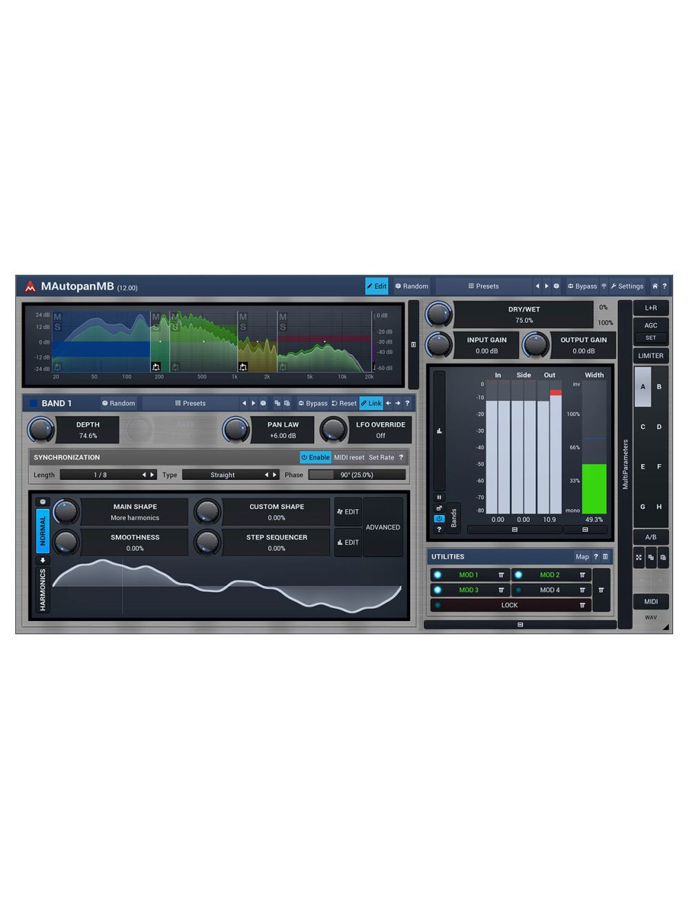 Melda MAutopanMB 6 Bands with Custom Shape
