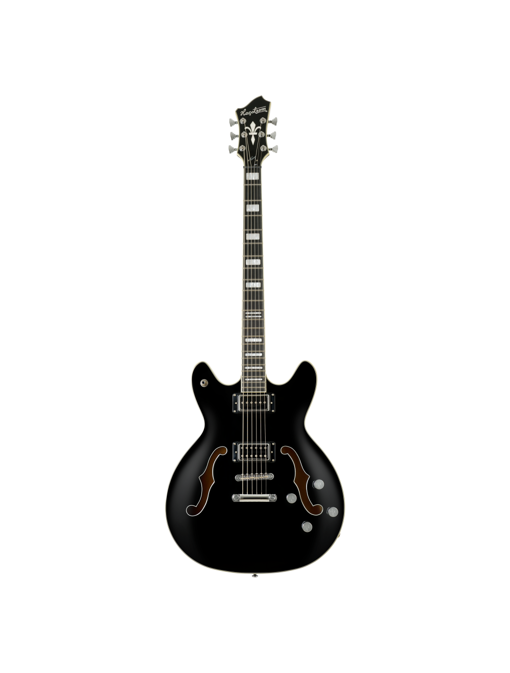 Hagstrom VIDLXBARI-BLK Viking Deluxe Baritone Electric Guitar Black
