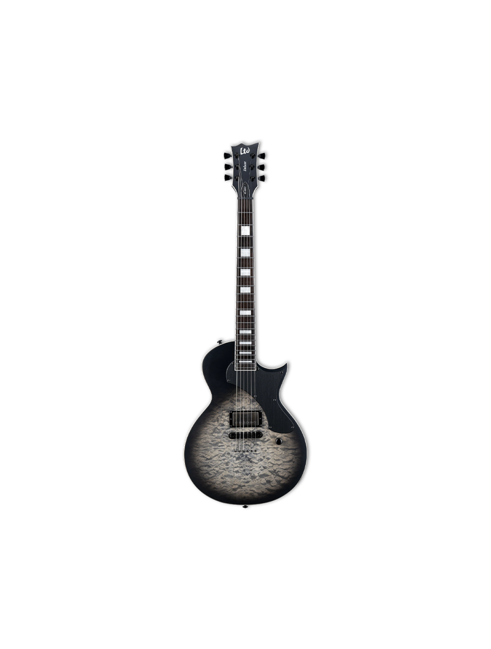 ESP LTD EC-01FT QM Electric Guitar - Charcoal Burst Satin Teardrop - B-Stock