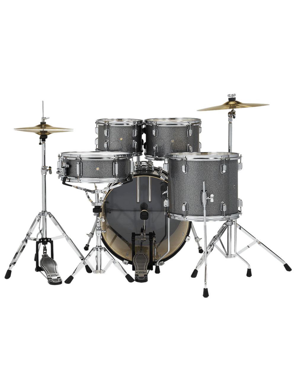PDP Centerstage 5-Piece Drum Kit with Hardware, Cymbals & Throne - Silver Sparkle
