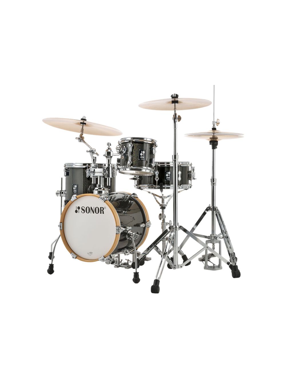 Sonor AQX Micro 4-pc Shell Pack w/ 14" Kick - Black Midnight Sparkle