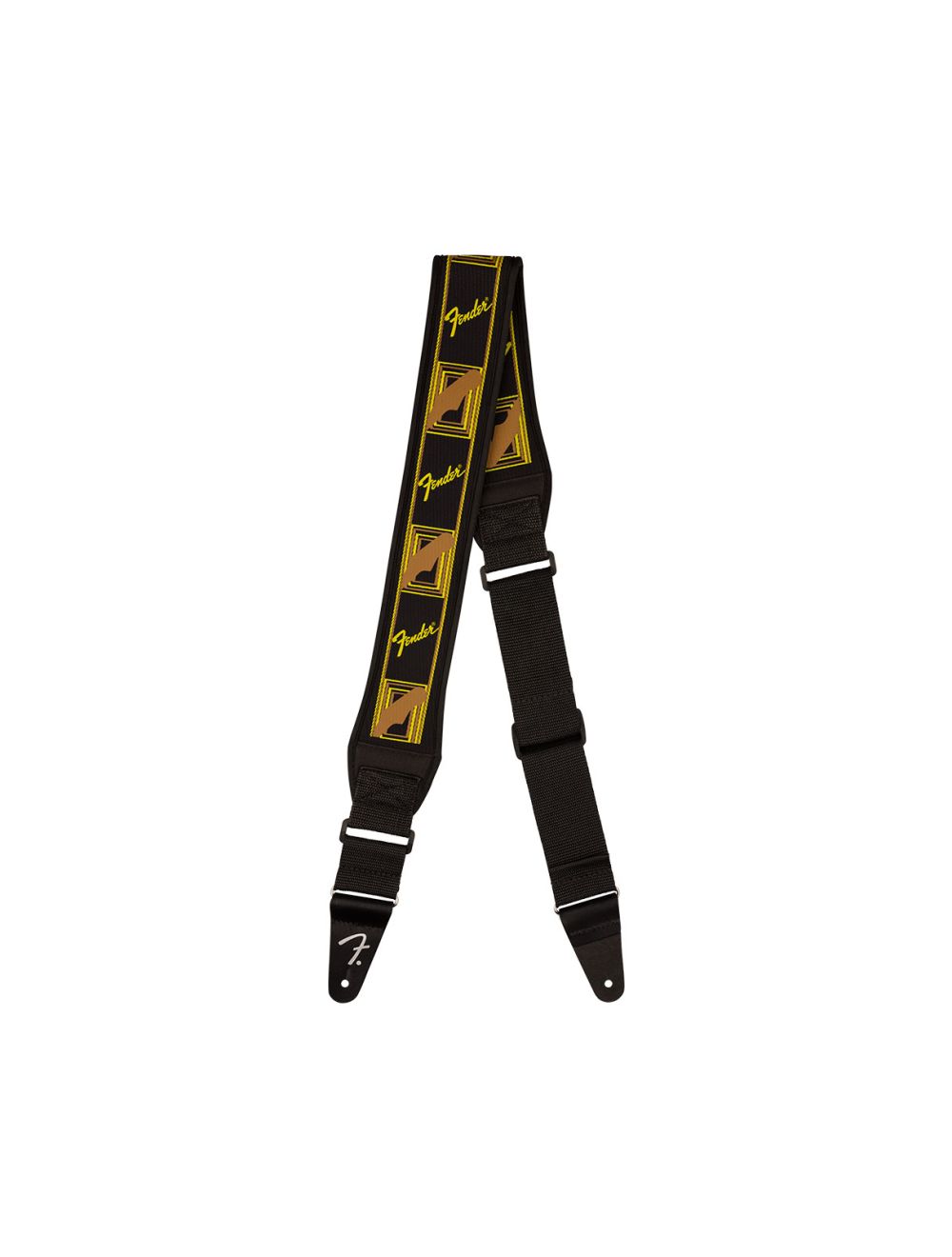Fender Swell Neoprene Guitar Strap - Black/Yellow/Brown Mono