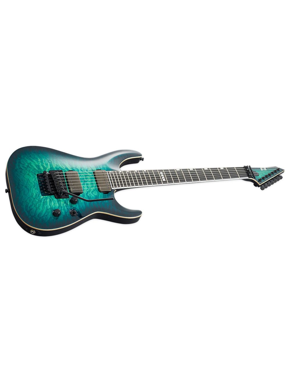 ESP E-II Horizon FR-7 Black Turquoise Burst