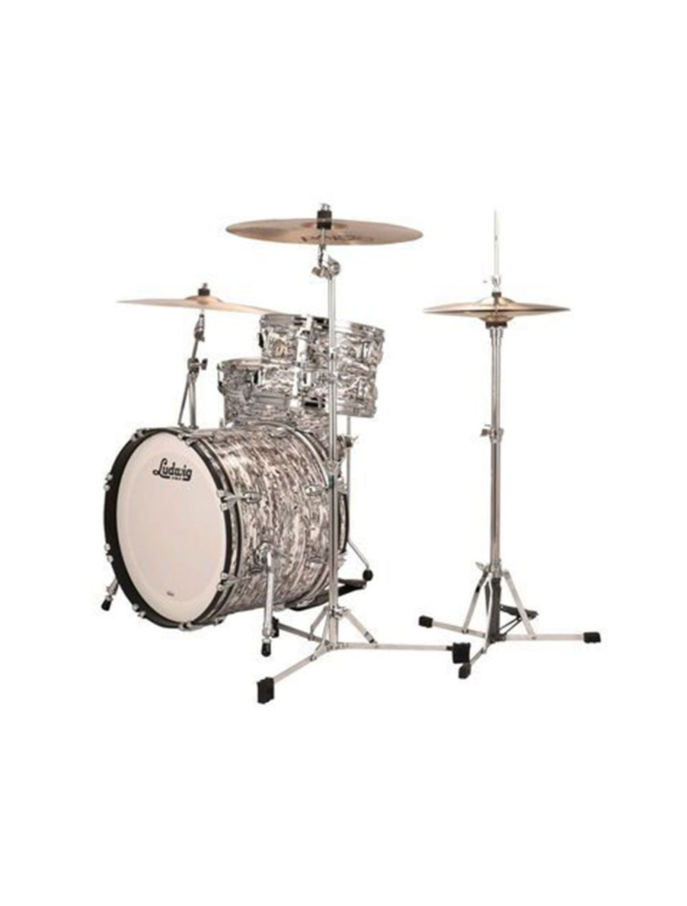 Ludwig Classic Maple Downbeat 3-pc Shell Pack w/20" Kick - White Abalone