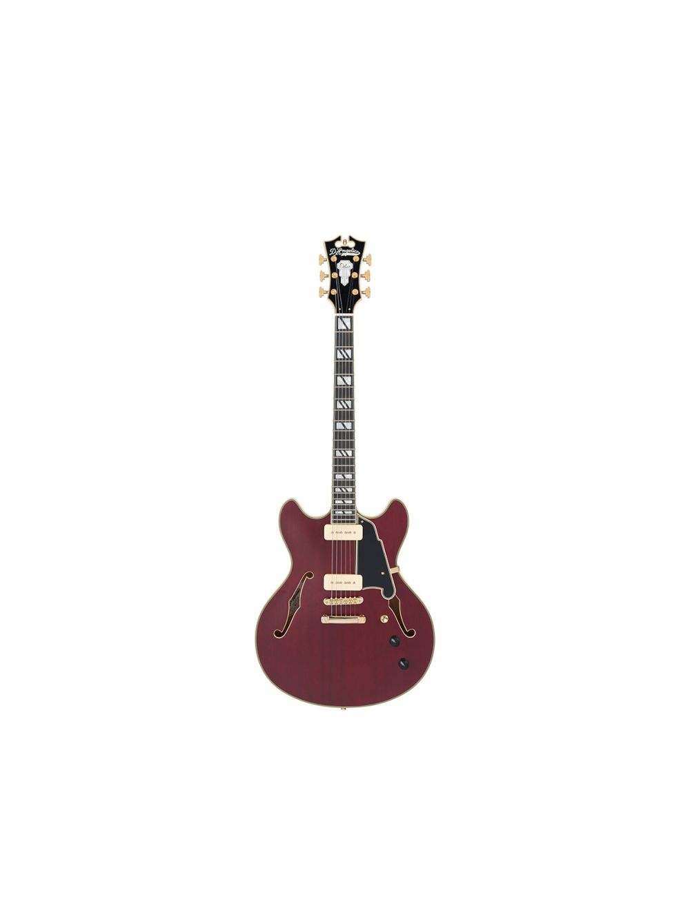 D'angelico Deluxe DC w/ Stop-Bar Tailpiece - Satin Trans Wine