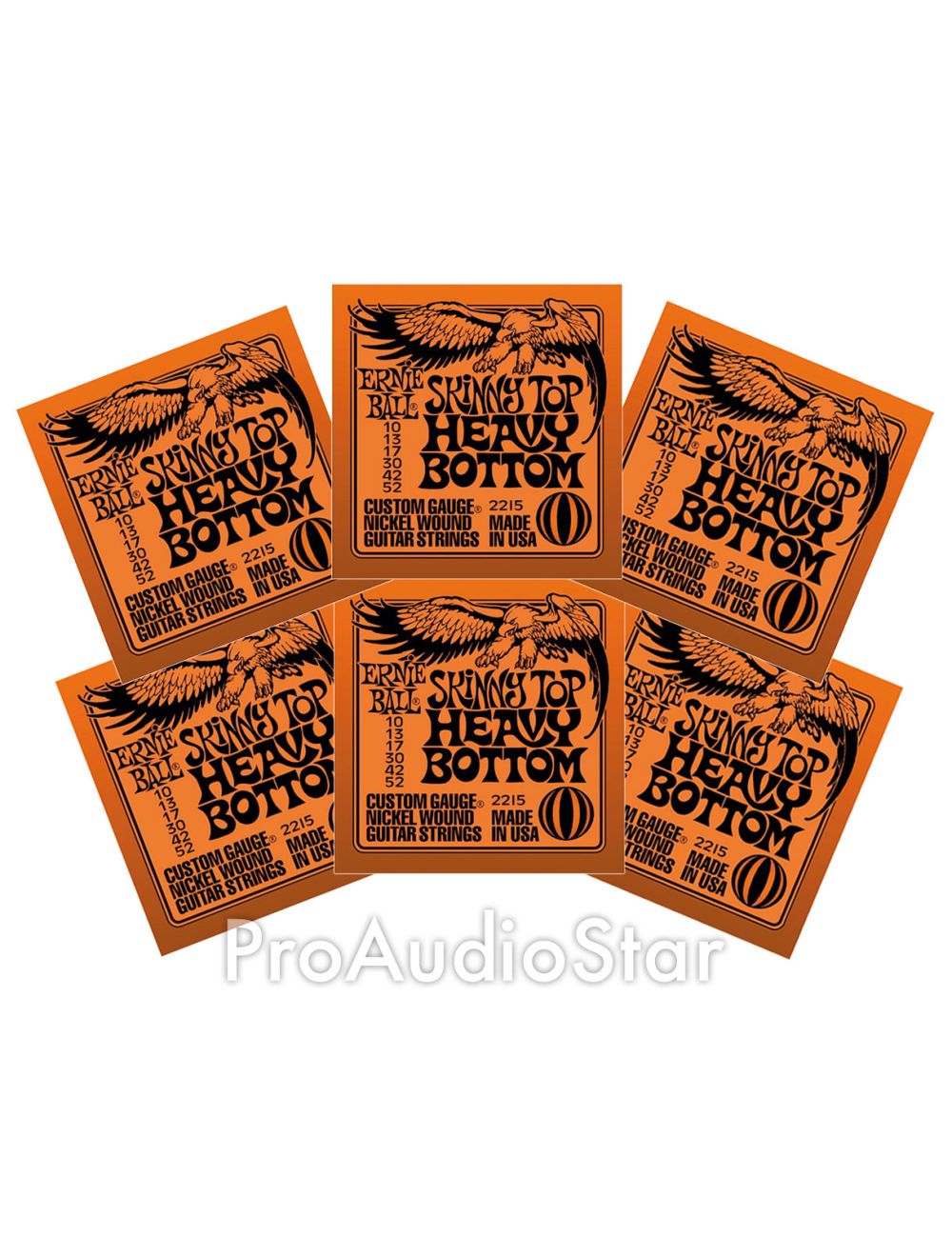 Ernie Ball 2215 Slinky Skinny Top Heavy Bottom Electric Guitar Strings 6-Pack
