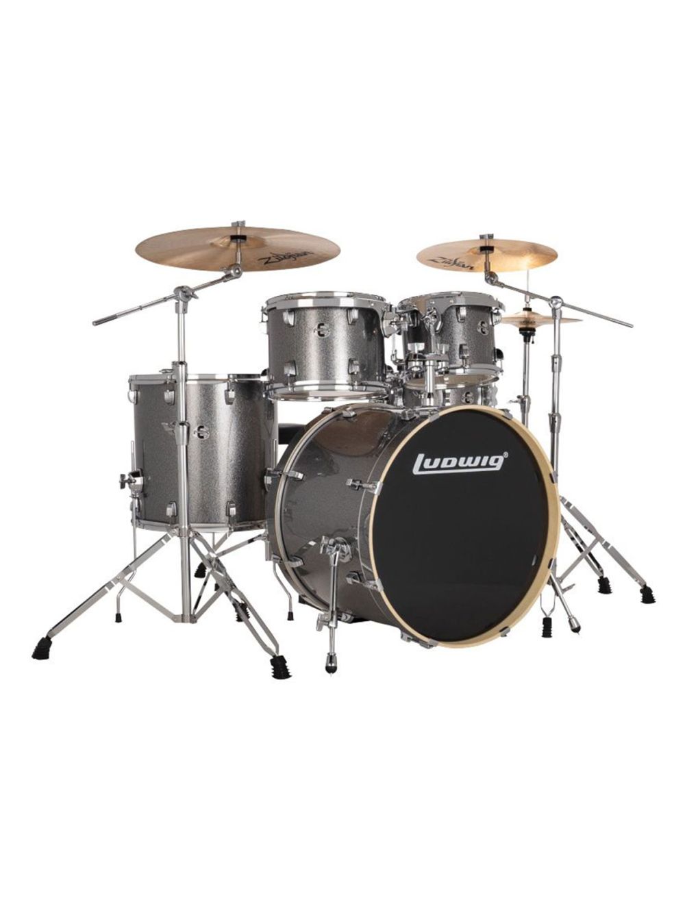 Ludwig Evolution 5-pc Shell Pack w/ 22" Kick - Platinum Sparkle