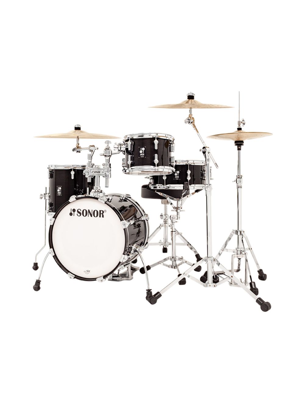 Sonor AQ2 Maple Safari 4-pc Shell Pack w/ 16" Kick - Transparent Black - Open Box