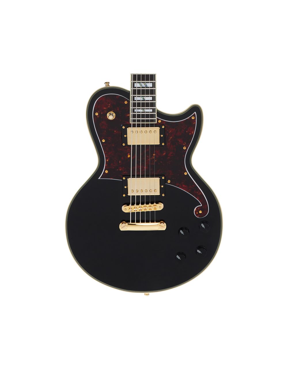 D'Angelico Deluxe Atlantic Baritone Electric Guitar - Solid Black - B-Stock