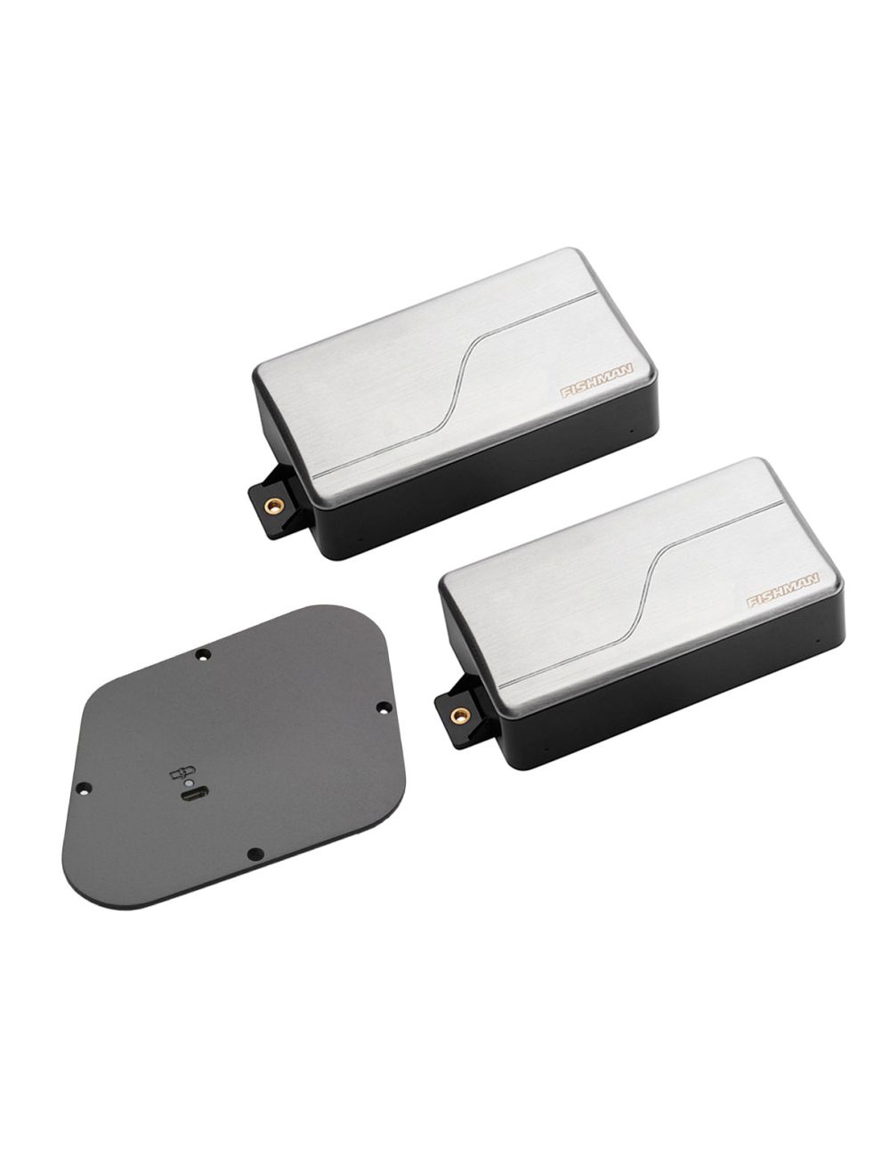 Fishman Fluence Modern Humbucker Set of 2 - Brushed Stainless + Les Paul Battery Pack