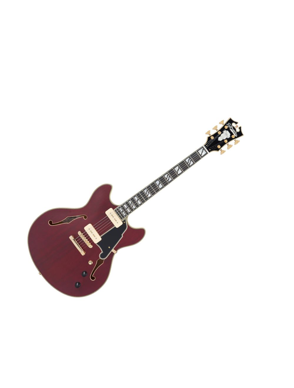 D'angelico Deluxe DC w/ Stop-Bar Tailpiece - Satin Trans Wine