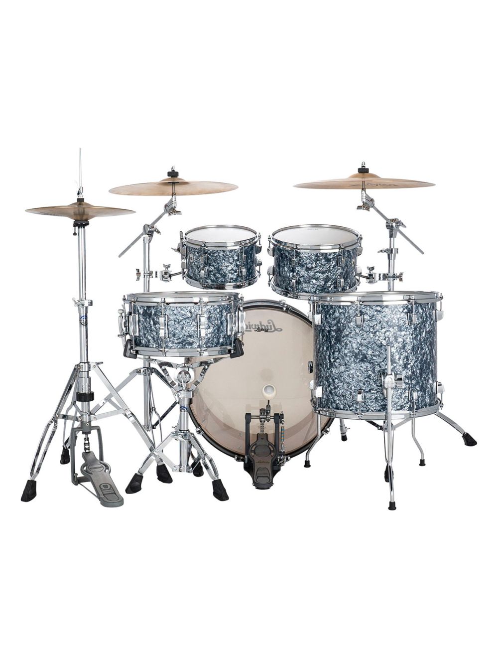 Ludwig Neusonic Rapid Mod 4-pc Shell Pack w/ 22" Kick - Steel Blue Pearl