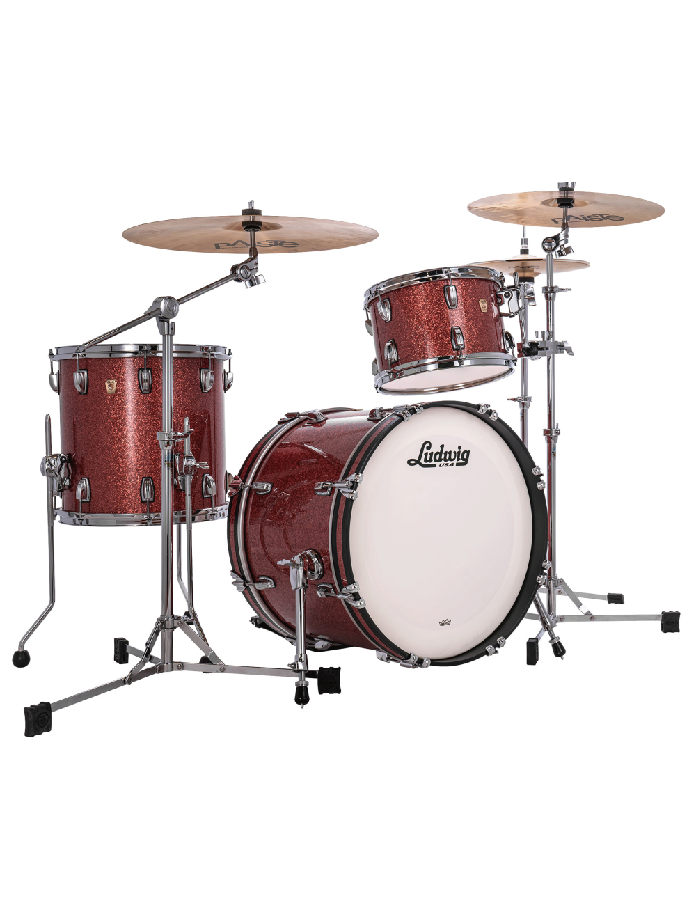 Ludwig Classic Maple Downbeat 3-pc Shell Pack w/20" Kick - Hybrid Copper Sparkle