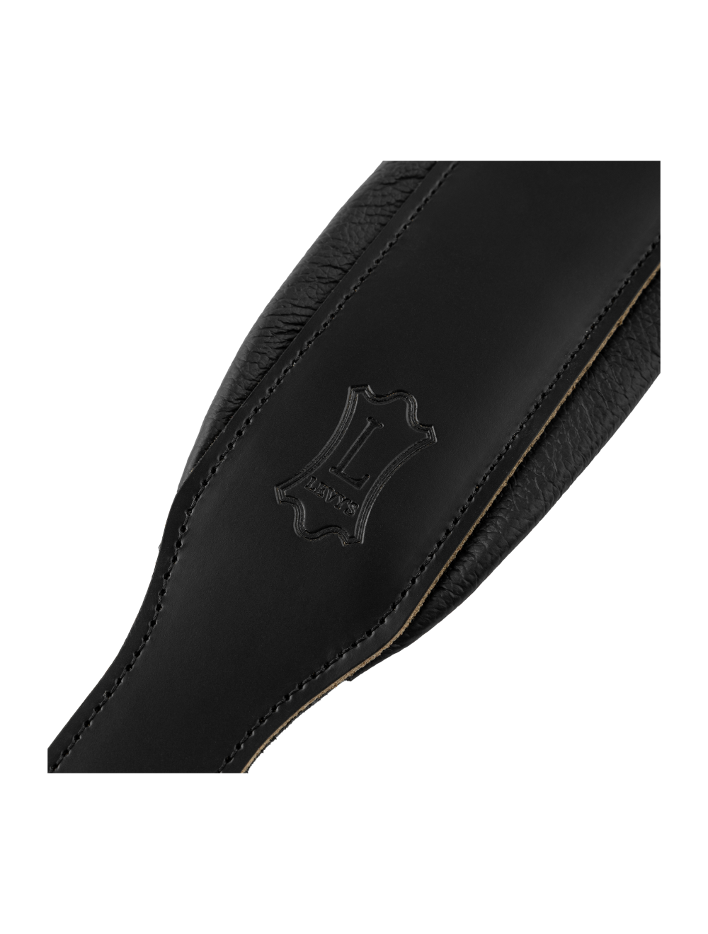 Levy's Amped Leather Series Acoustic Leather Guitar Strap - Black