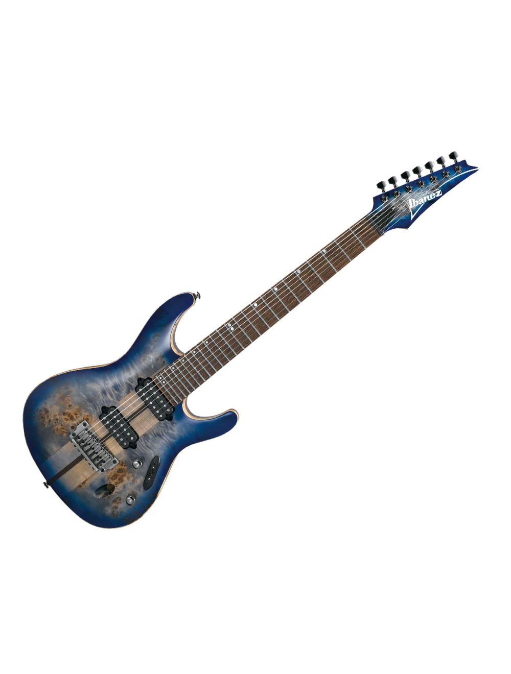 Ibanez S Premium 7 String Electric Guitar w Case Cerulean Blue Burst