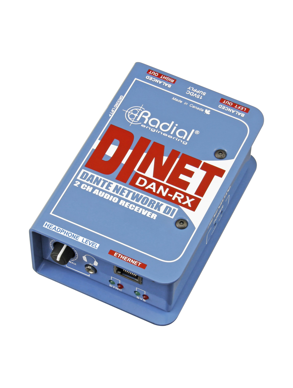 Radial DiNet DAN-RX 2-Channel Dante Network Receiver
