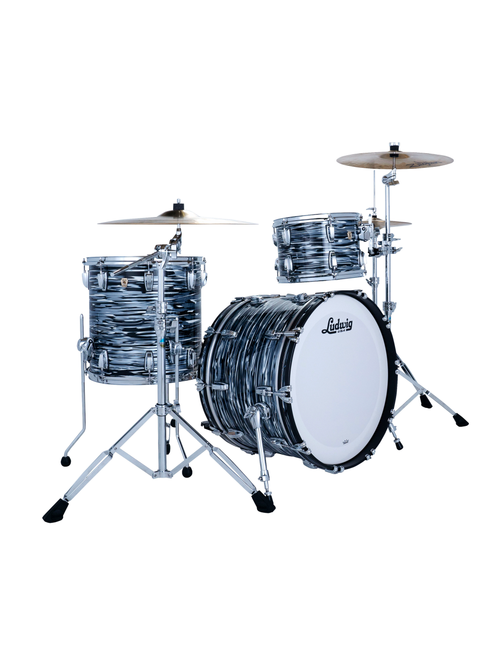 Ludwig Classic Maple Fab 3-Piece Drum Kit w/ 22" Kick - Black Oyster