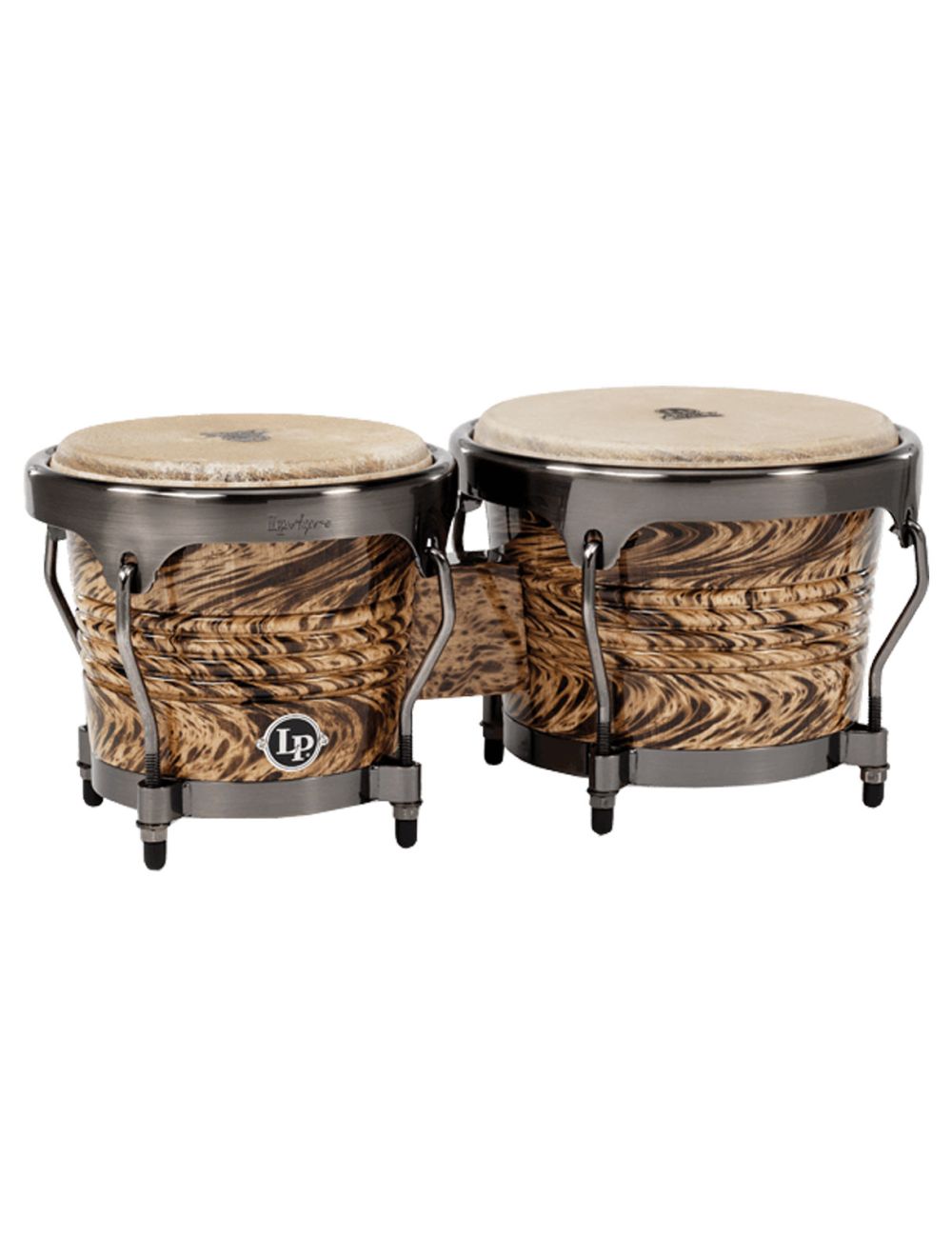 Open Box Latin Percussion Aspire Bongo Set Havana Café w/Brushed Nickel Hardware