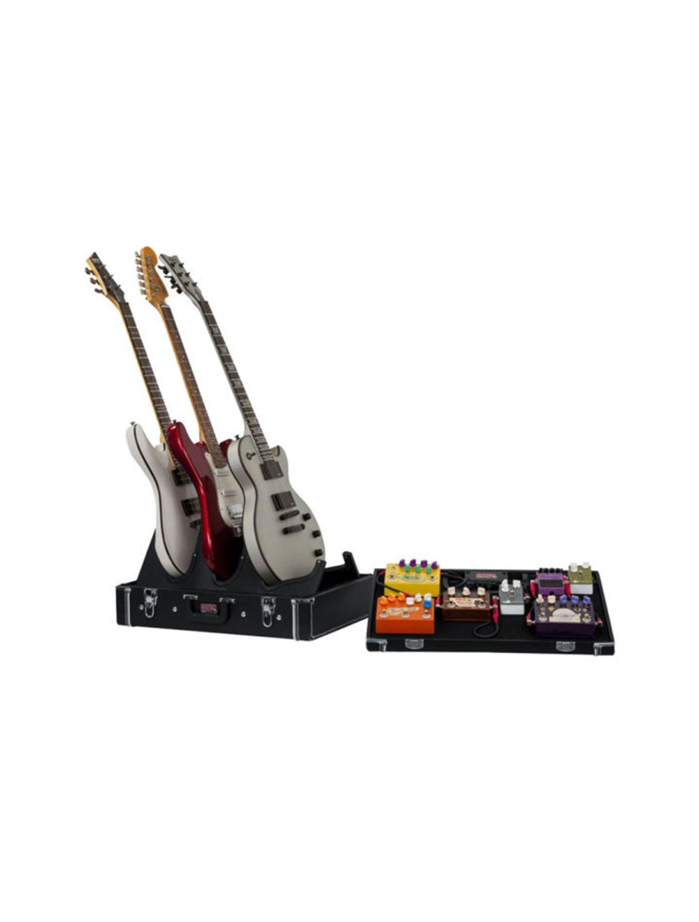 Gator Cases Gig Box Jr. Powered Pedal Board and 3 Guitar Stand Case