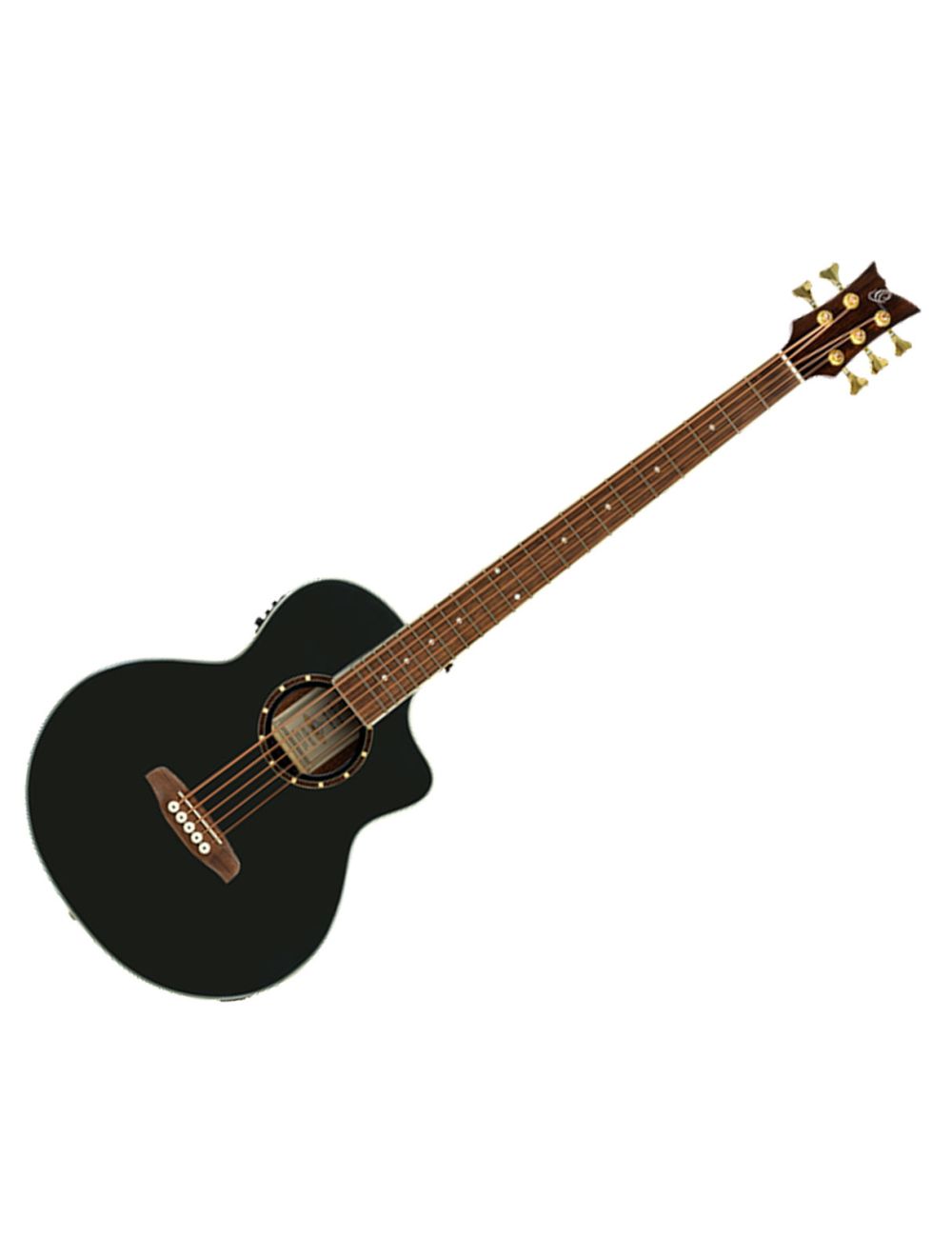 Ortega Guitars D8CE-5 Deep Series Medium Scale A/E Bass - Black