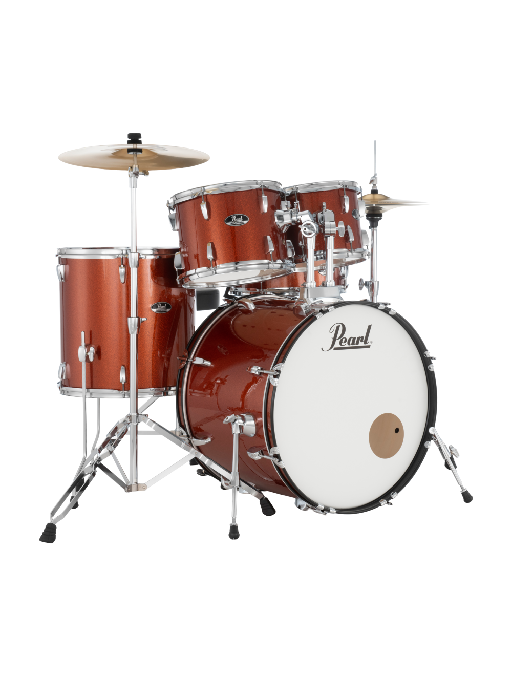 Pearl Roadshow 5-Piece Complete Drum Set w/22"x16" Kick - Burnt Orange Sparkle