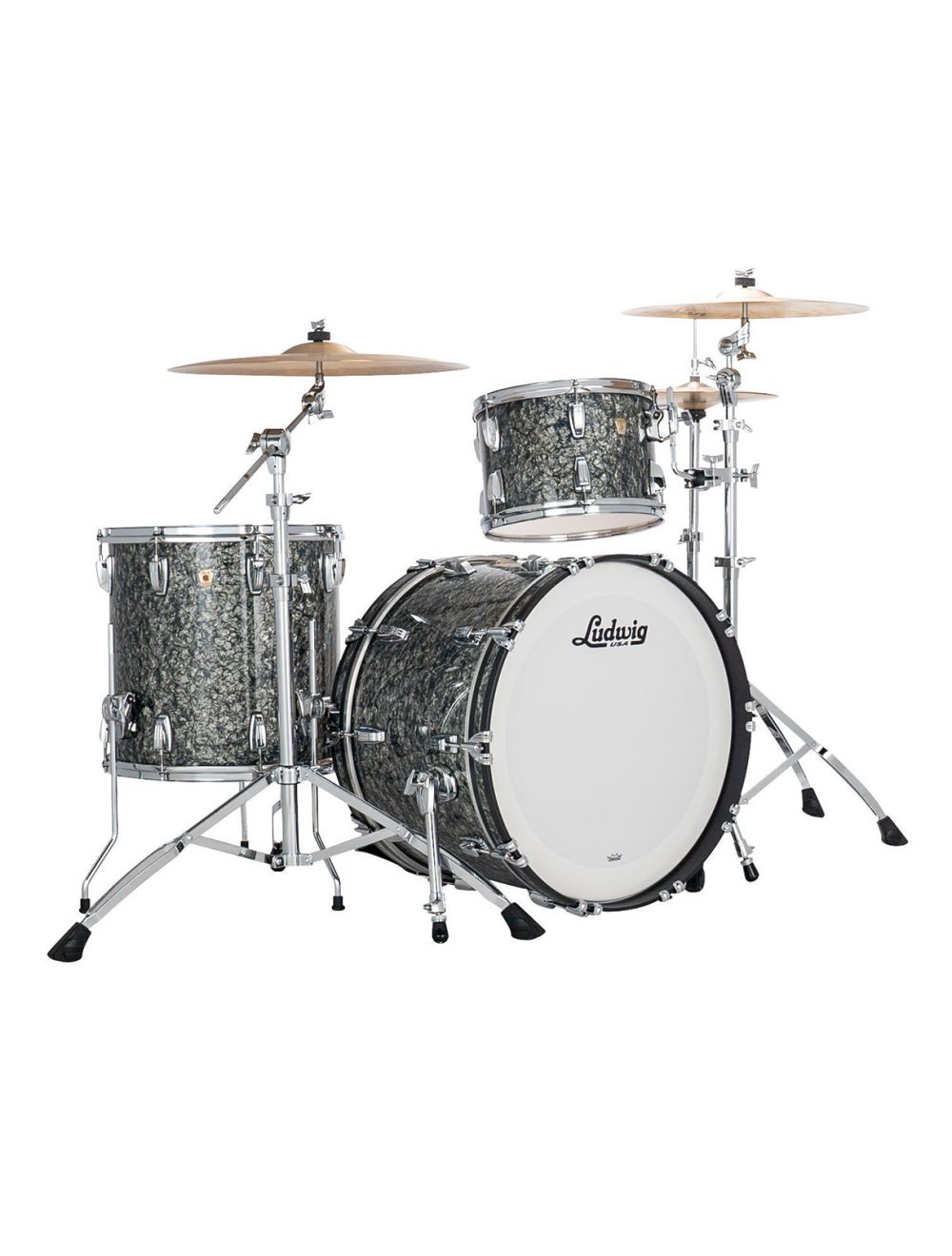 Ludwig Classic Maple Fab 3pc Shell Pack w/22" Kick - Black Pearl