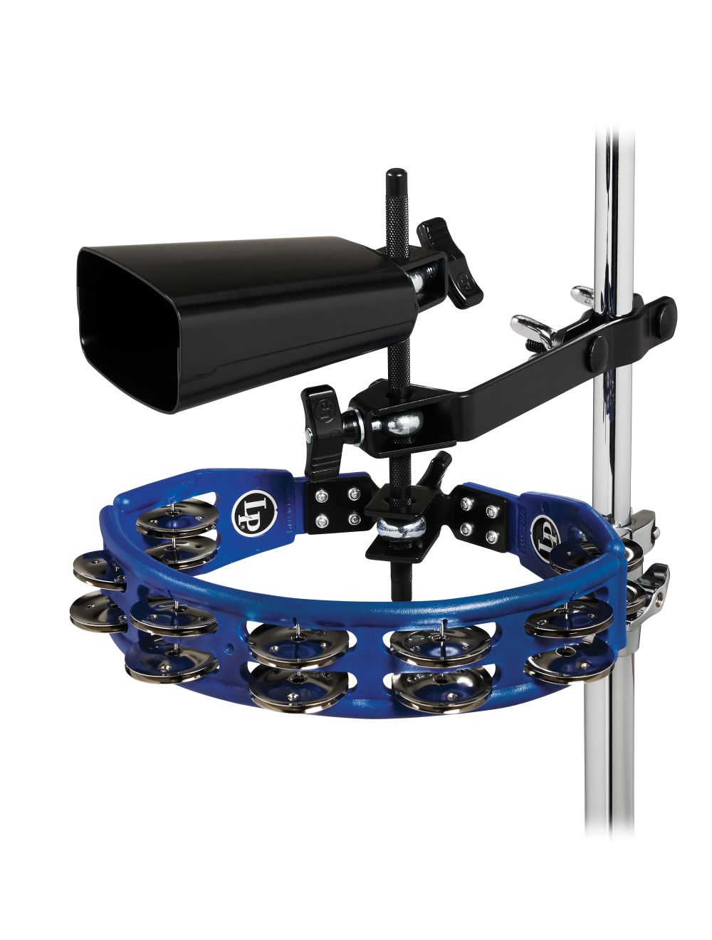 Latin Percussion Cyclops Tambourine with City Cowbell and Mount Pack
