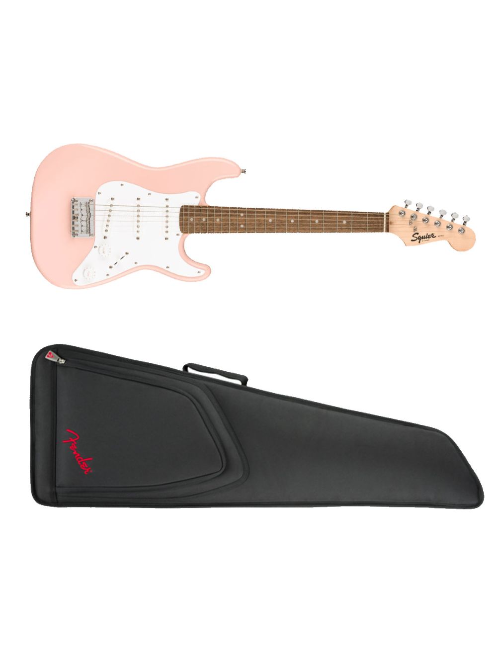 Squier Mini Strat Shell Pink Fender FEMS 610 Mini Strat Gig Bag