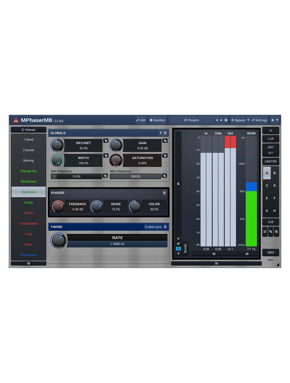 Melda MPhaserMB 6 Bands with Custom Shape