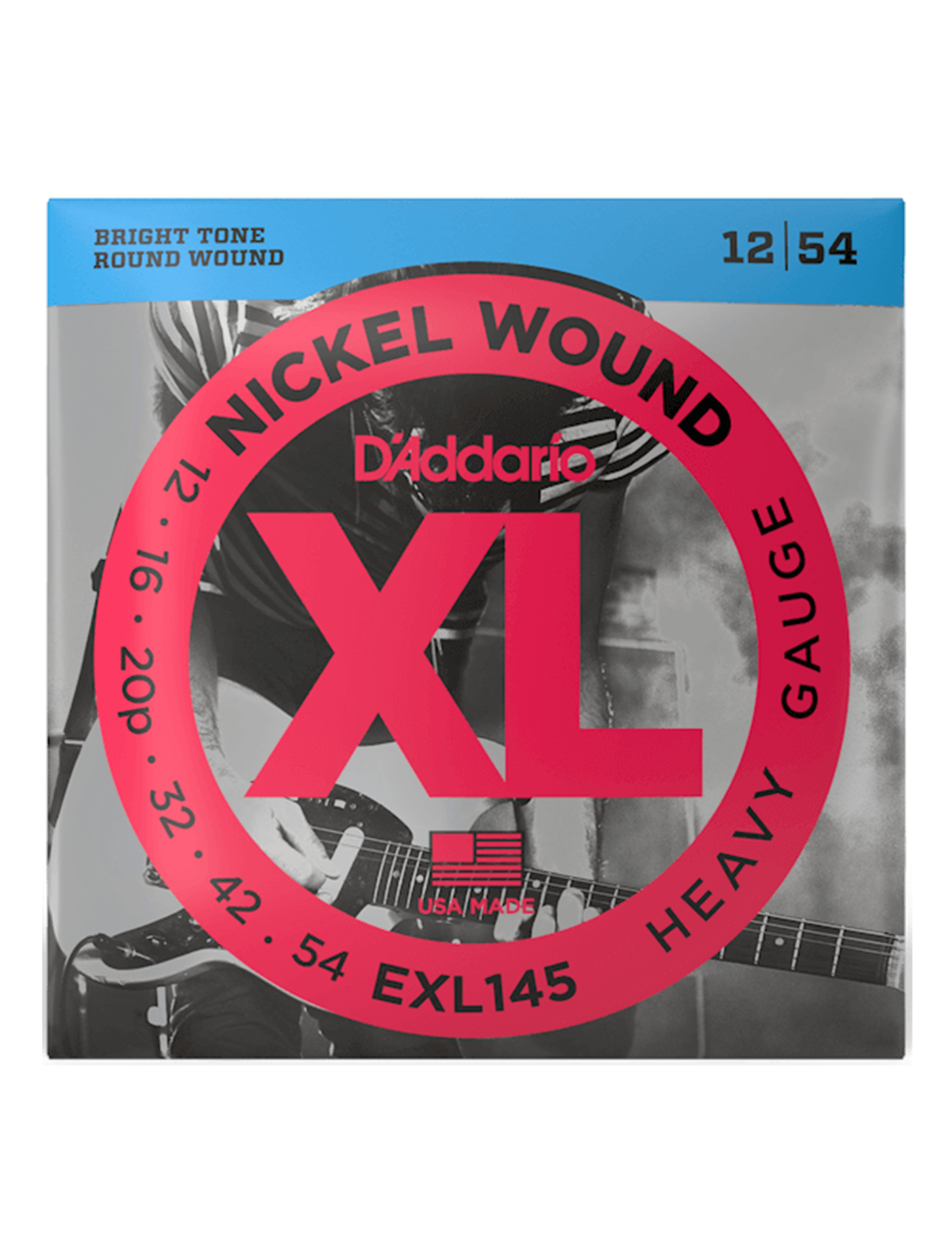 D'Addario EXL145 Nickel Wound Heavy Gauge Guitar Strings - 12-54