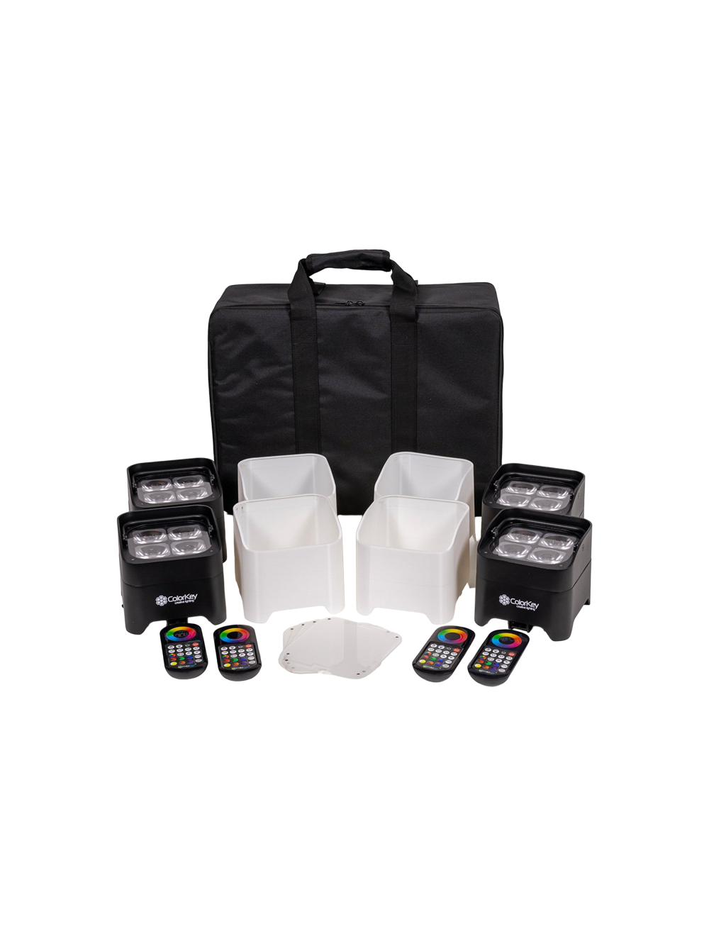 ColorKey MobilePar Mini HEX 4 MKII LED Par Light Bundle - 4-Pack w/Case