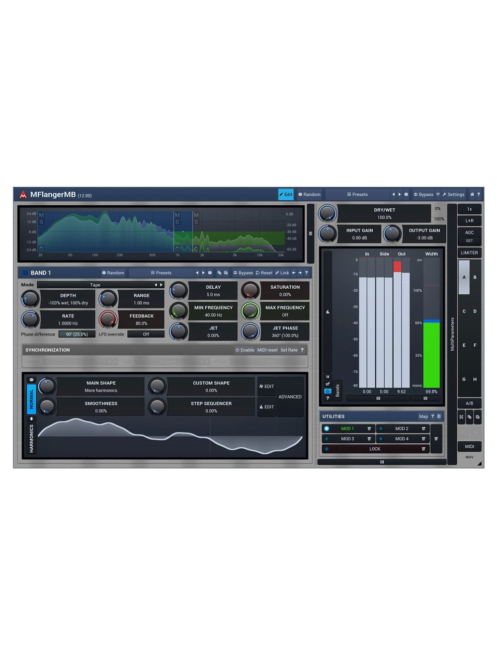 Melda MFlangerMB 6-Bands with Custom Shape