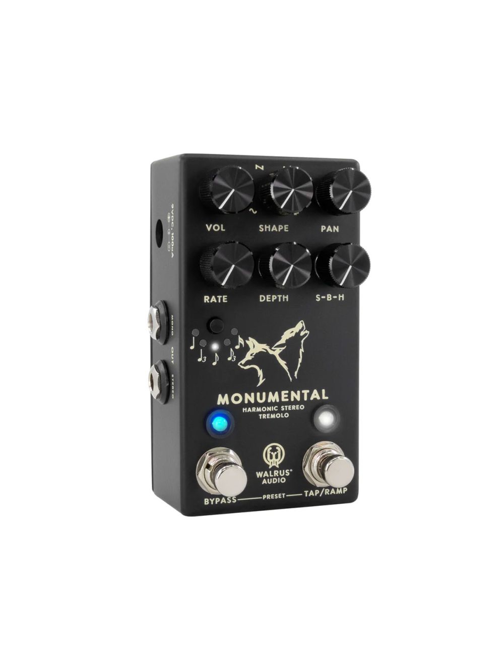 Walrus Audio Monumental Stereo Harmonic Tap Tremolo Pedal - Black - Open Box