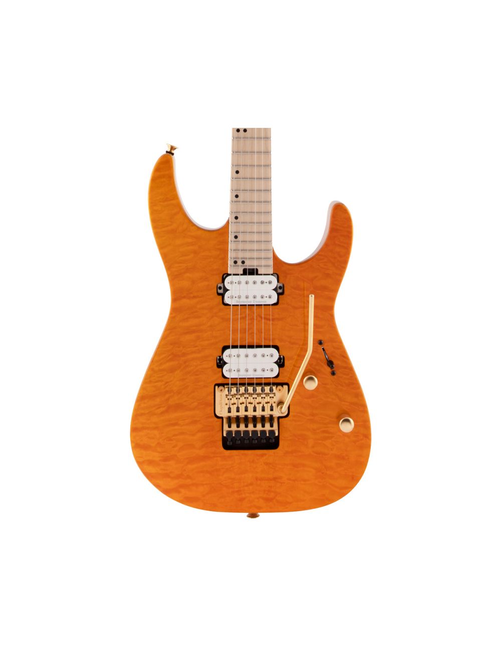 Charvel Pro-Mod DK24 HH FR Mahogany w/Quilt Maple - Dark Amber w/Maple FB