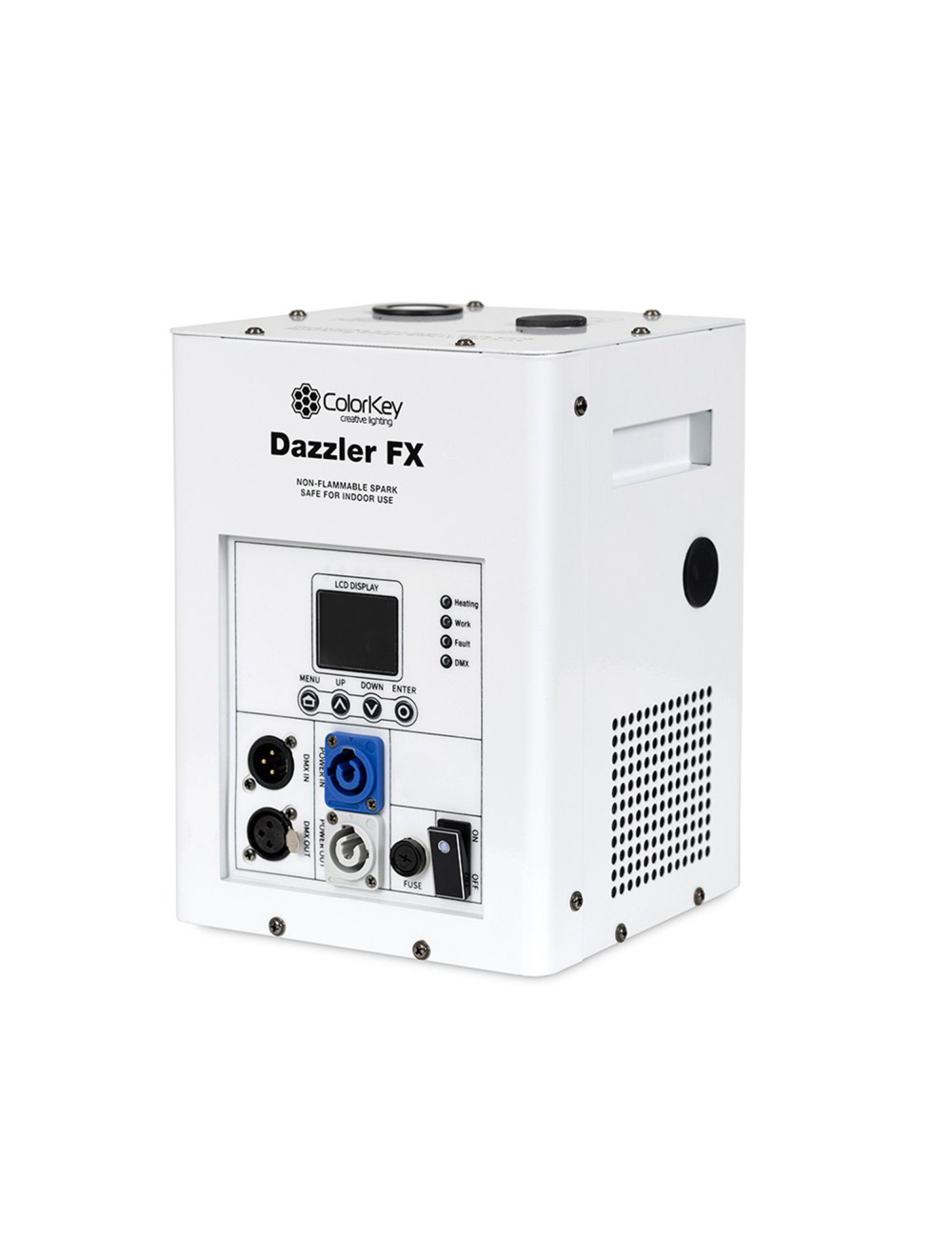 ColorKey Dazzler FX MKII Cold Spark Machine Bundle - 2-Pack w/ Road Case - White