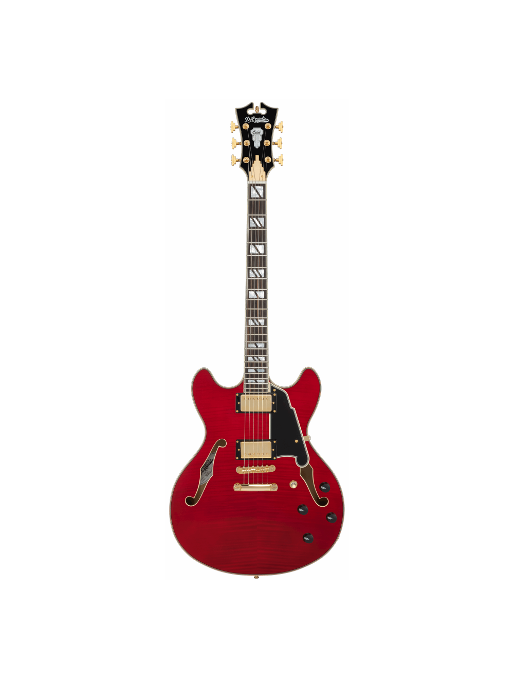 D'Angelico Excel DC Double Cutaway Semi-Hollow Guitar - Trans Cherry